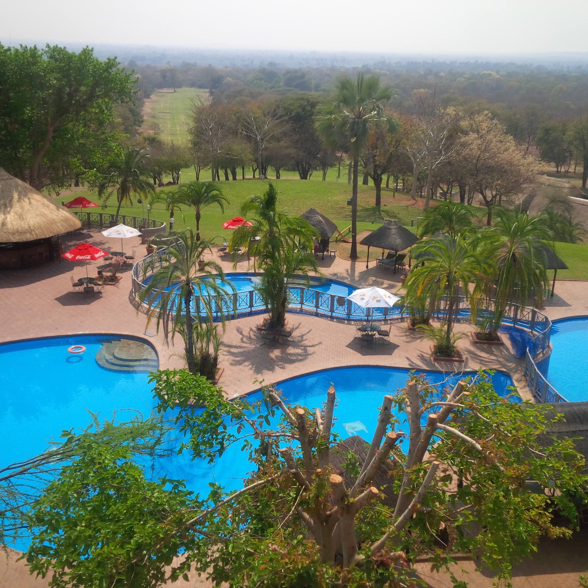 The hotel view in Vic Falls, Zimbabwe.