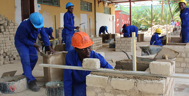 KAYEC bricklaying trainees powering up their career at our Wanaheda centre. Photo: Namibian Sun